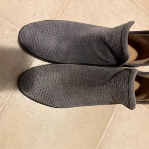 Lucky Brand Gray Perforated Slip-On Ankle Booties